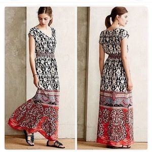 Anthropologie Vanessa Virginia Dress Chennai Beaded Silk